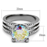 TK2179 - Stainless Steel Ring High polished (no plating) Women AAA Grade CZ White AB