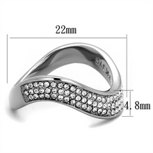 TK2181 - Stainless Steel Ring High polished (no plating) Women Top Grade Crystal Clear