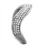 TK2181 - Stainless Steel Ring High polished (no plating) Women Top Grade Crystal Clear