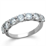 TK2182 - Stainless Steel Ring High polished (no plating) Women AAA Grade CZ Clear
