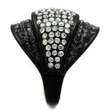 TK2200 - Stainless Steel Ring IP Black(Ion Plating) Women Top Grade Crystal Multi Color
