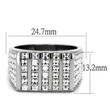 TK2219 - Stainless Steel Ring High polished (no plating) Men Top Grade Crystal Clear