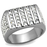 TK2219 - Stainless Steel Ring High polished (no plating) Men Top Grade Crystal Clear