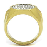 TK2221 - Stainless Steel Ring Two-Tone IP Gold (Ion Plating) Men Top Grade Crystal Clear