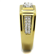 TK2222 - Stainless Steel Ring Two-Tone IP Gold (Ion Plating) Men AAA Grade CZ Clear