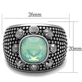 TK2223 - Stainless Steel Ring High polished (no plating) Men Top Grade Crystal Fireopal