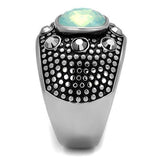 TK2223 - Stainless Steel Ring High polished (no plating) Men Top Grade Crystal Fireopal