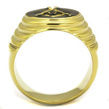 TK2224 - Stainless Steel Ring IP Gold(Ion Plating) Men Top Grade Crystal Clear