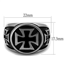 TK2226 - Stainless Steel Ring High polished (no plating) Men Epoxy Jet