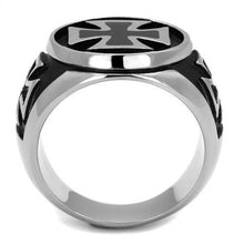 TK2226 - Stainless Steel Ring High polished (no plating) Men Epoxy Jet