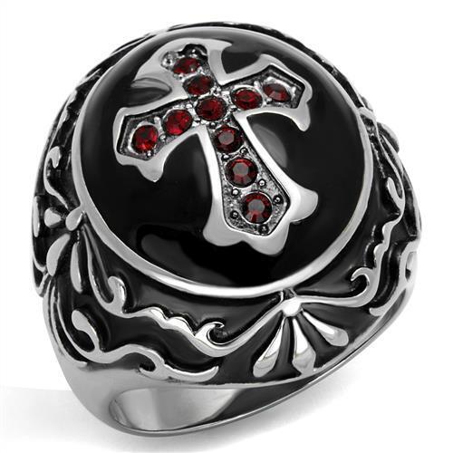 TK2229 - Stainless Steel Ring High polished (no plating) Men Top Grade Crystal Siam