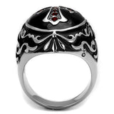 TK2229 - Stainless Steel Ring High polished (no plating) Men Top Grade Crystal Siam