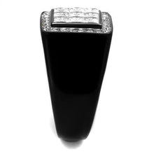 TK2230 - Stainless Steel Ring Two-Tone IP Black Men AAA Grade CZ Clear
