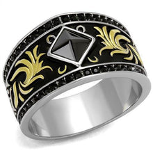 TK2232 - Stainless Steel Ring Two-Tone IP Gold (Ion Plating) Men Synthetic Jet
