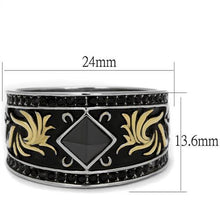 TK2232 - Stainless Steel Ring Two-Tone IP Gold (Ion Plating) Men Synthetic Jet