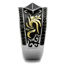 TK2232 - Stainless Steel Ring Two-Tone IP Gold (Ion Plating) Men Synthetic Jet