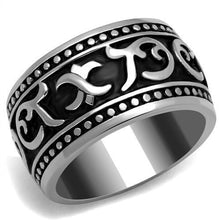 TK2233 - Stainless Steel Ring High polished (no plating) Men Epoxy Jet