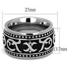 TK2233 - Stainless Steel Ring High polished (no plating) Men Epoxy Jet