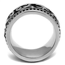 TK2233 - Stainless Steel Ring High polished (no plating) Men Epoxy Jet