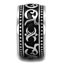 TK2233 - Stainless Steel Ring High polished (no plating) Men Epoxy Jet