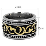 TK2234 - Stainless Steel Ring Two-Tone IP Gold (Ion Plating) Men Epoxy Jet