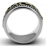 TK2234 - Stainless Steel Ring Two-Tone IP Gold (Ion Plating) Men Epoxy Jet