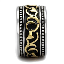 TK2234 - Stainless Steel Ring Two-Tone IP Gold (Ion Plating) Men Epoxy Jet
