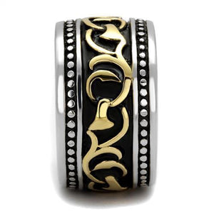 TK2234 - Stainless Steel Ring Two-Tone IP Gold (Ion Plating) Men Epoxy Jet