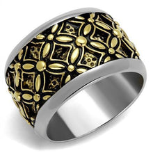 TK2237 - Stainless Steel Ring Two-Tone IP Gold (Ion Plating) Men Epoxy Jet