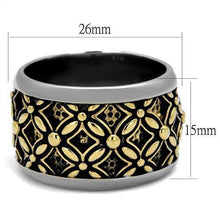 TK2237 - Stainless Steel Ring Two-Tone IP Gold (Ion Plating) Men Epoxy Jet