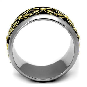 TK2237 - Stainless Steel Ring Two-Tone IP Gold (Ion Plating) Men Epoxy Jet
