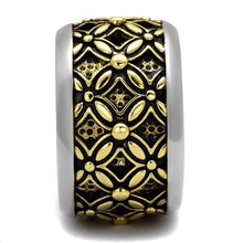 TK2237 - Stainless Steel Ring Two-Tone IP Gold (Ion Plating) Men Epoxy Jet