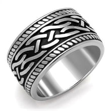TK2239 - Stainless Steel Ring High polished (no plating) Men Epoxy Jet