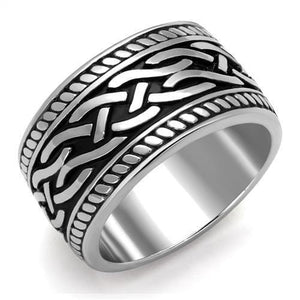 TK2239 - Stainless Steel Ring High polished (no plating) Men Epoxy Jet