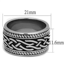 TK2239 - Stainless Steel Ring High polished (no plating) Men Epoxy Jet