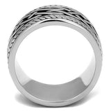 TK2239 - Stainless Steel Ring High polished (no plating) Men Epoxy Jet