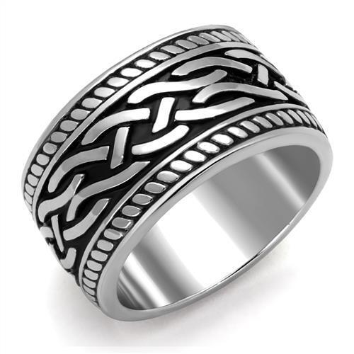 TK2239 - Stainless Steel Ring High polished (no plating) Men Epoxy Jet