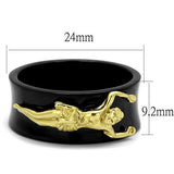 TK2240 - Stainless Steel Ring IP Gold+ IP Black (Ion Plating) Men No Stone No Stone