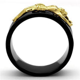 TK2240 - Stainless Steel Ring IP Gold+ IP Black (Ion Plating) Men No Stone No Stone