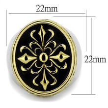 TK2241 - Stainless Steel Ring Two-Tone IP Gold (Ion Plating) Men Epoxy Jet