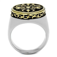 TK2241 - Stainless Steel Ring Two-Tone IP Gold (Ion Plating) Men Epoxy Jet