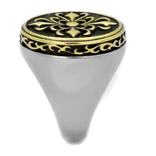 TK2241 - Stainless Steel Ring Two-Tone IP Gold (Ion Plating) Men Epoxy Jet