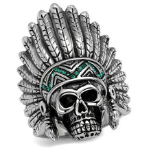 TK2245 - Stainless Steel Ring High polished (no plating) Men Top Grade Crystal Emerald