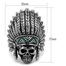 TK2245 - Stainless Steel Ring High polished (no plating) Men Top Grade Crystal Emerald