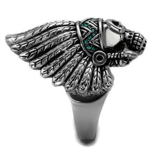 TK2245 - Stainless Steel Ring High polished (no plating) Men Top Grade Crystal Emerald