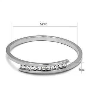 TK2248 - Stainless Steel Bangle High polished (no plating) Women Top Grade Crystal Clear