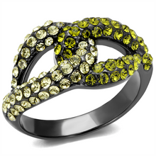 TK2251LJ - Stainless Steel Ring IP Light Black  (IP Gun) Women Top Grade Crystal Multi Color
