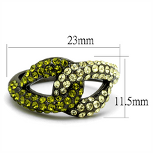 TK2251LJ - Stainless Steel Ring IP Light Black  (IP Gun) Women Top Grade Crystal Multi Color