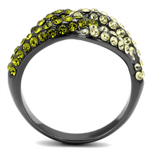 TK2251LJ - Stainless Steel Ring IP Light Black  (IP Gun) Women Top Grade Crystal Multi Color