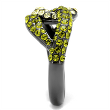 TK2251LJ - Stainless Steel Ring IP Light Black  (IP Gun) Women Top Grade Crystal Multi Color